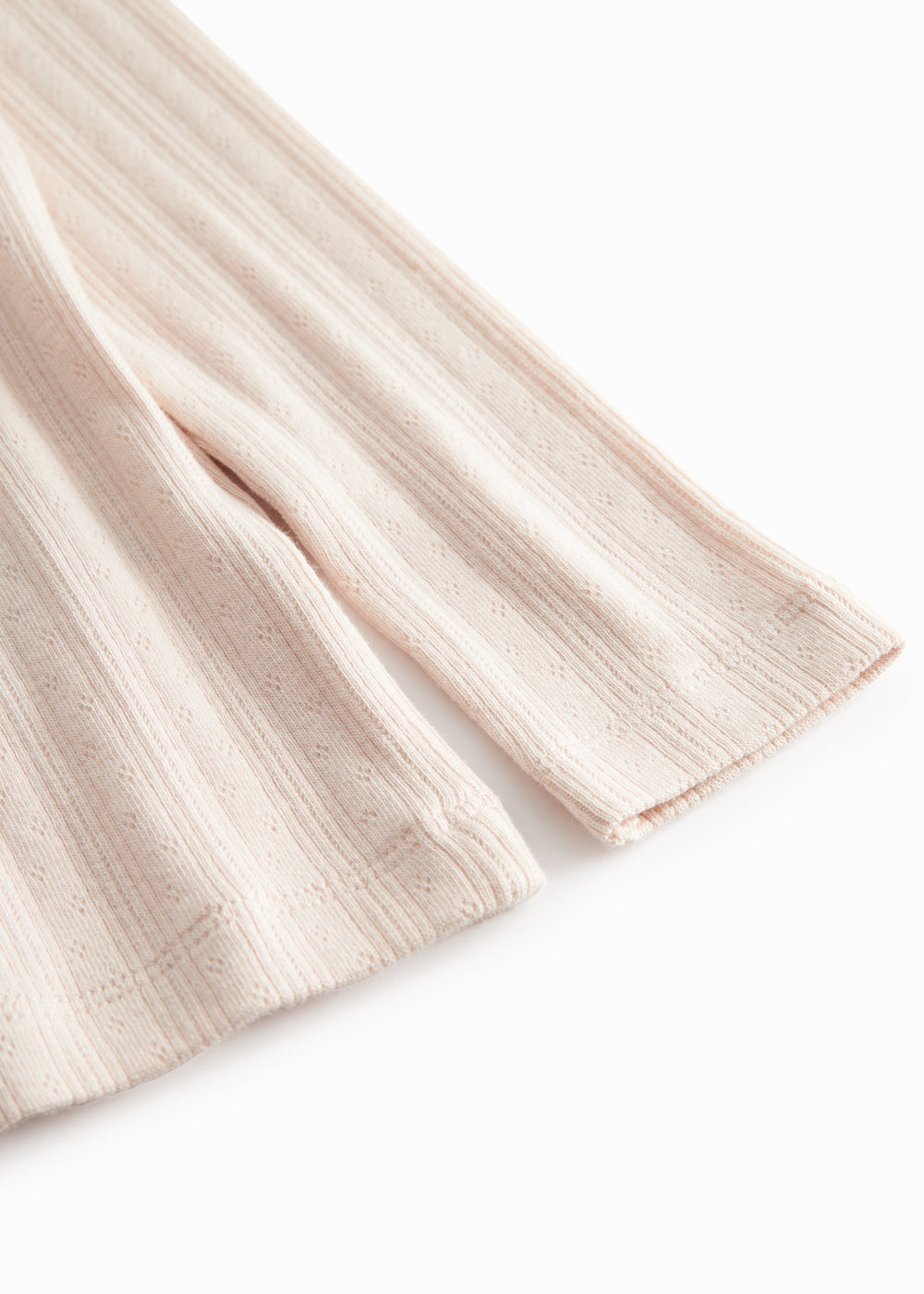 Lyserød langærmet pointelle t-shirt til børn