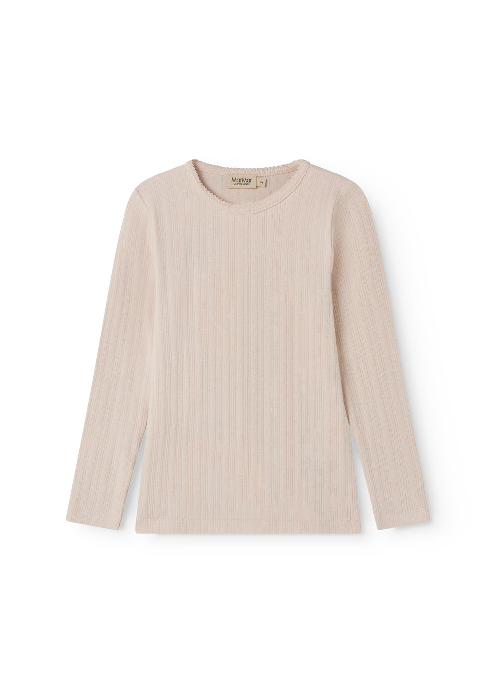 Lyserød langærmet pointelle t-shirt til børn