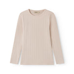 Lyserød langærmet pointelle t-shirt til børn