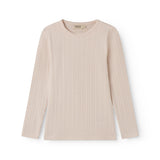 Lyserød langærmet pointelle t-shirt til børn