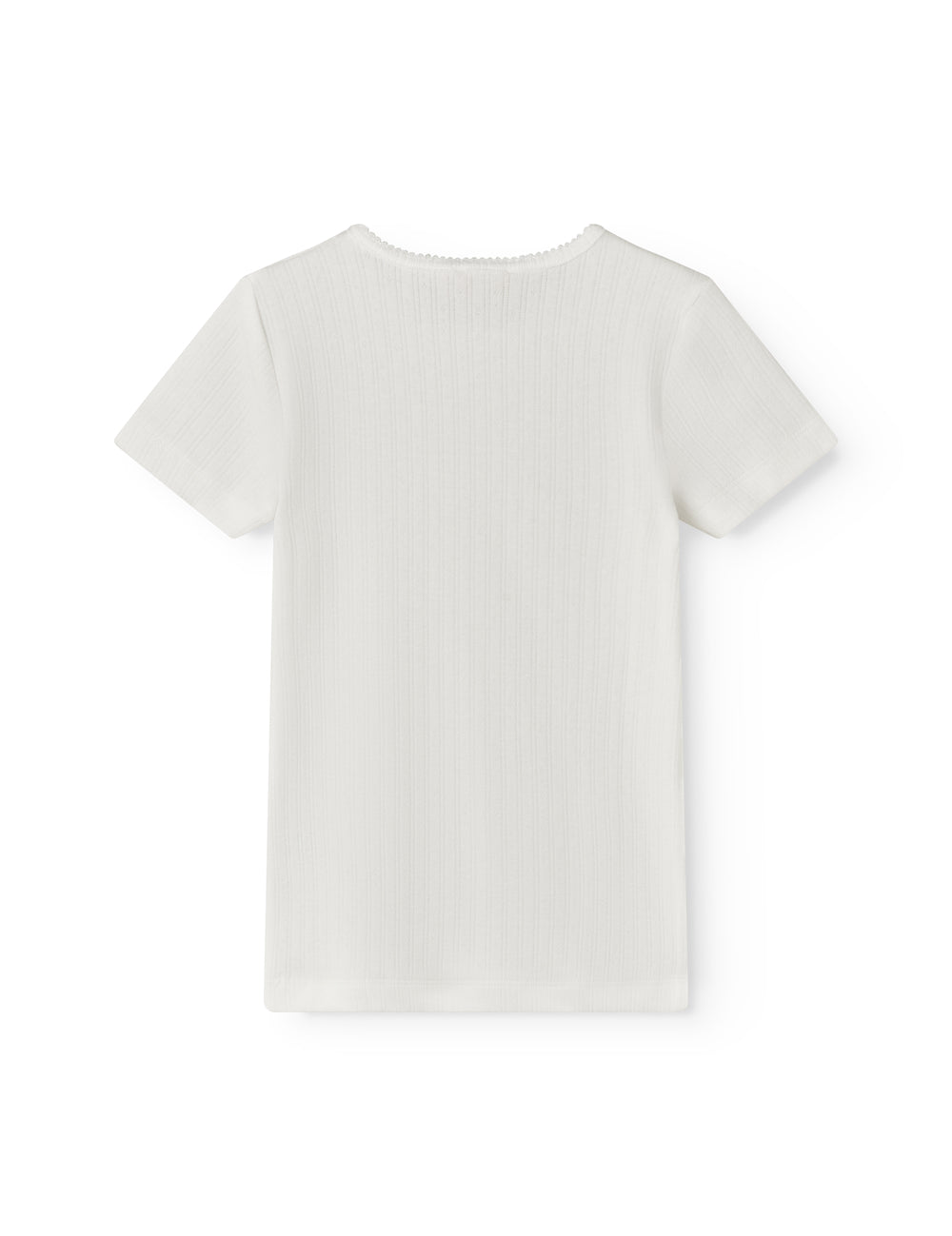 Hvid kortærmet pointelle t-shirt til børn