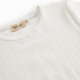 Hvid langærmet pointelle t-shirt til børn