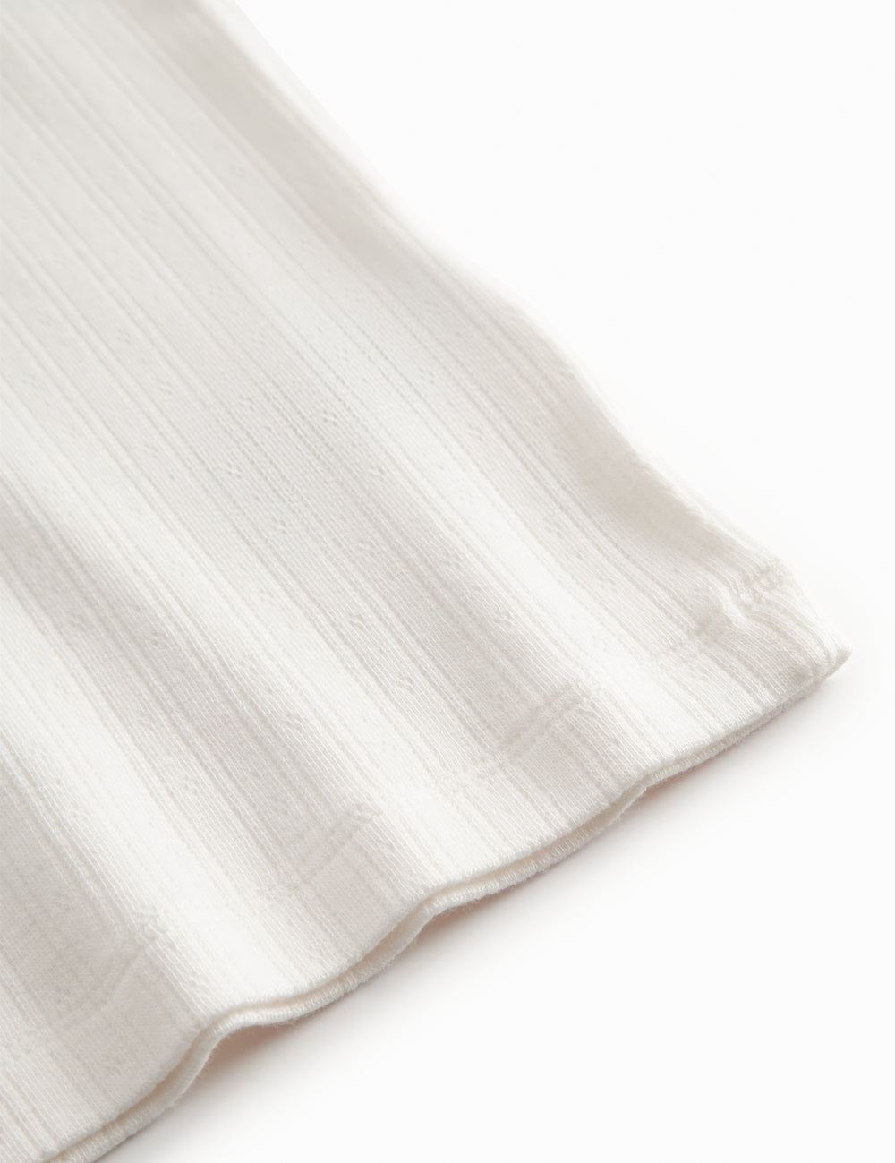 Hvid kortærmet pointelle t-shirt til børn