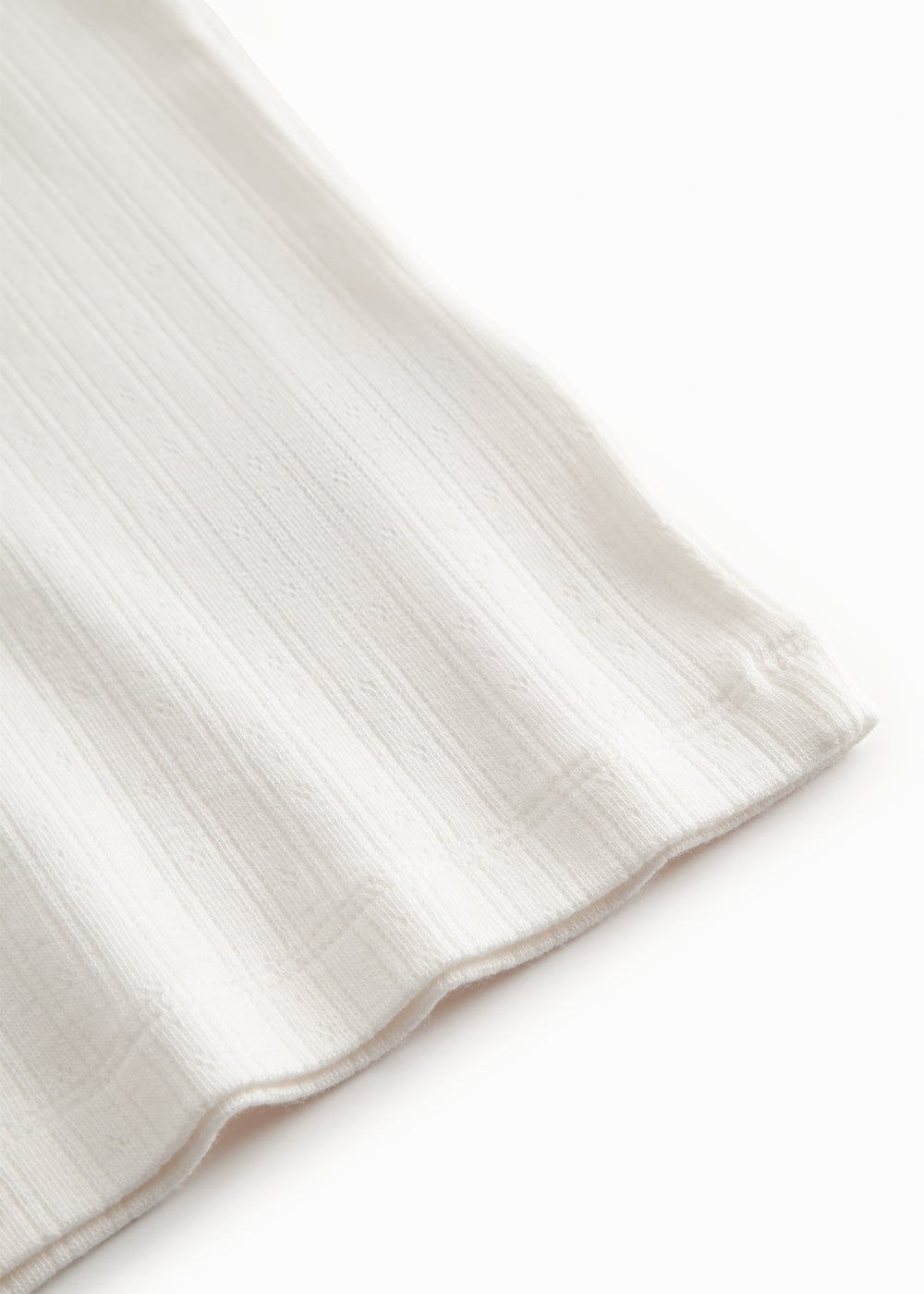 Hvid kortærmet pointelle t-shirt til børn