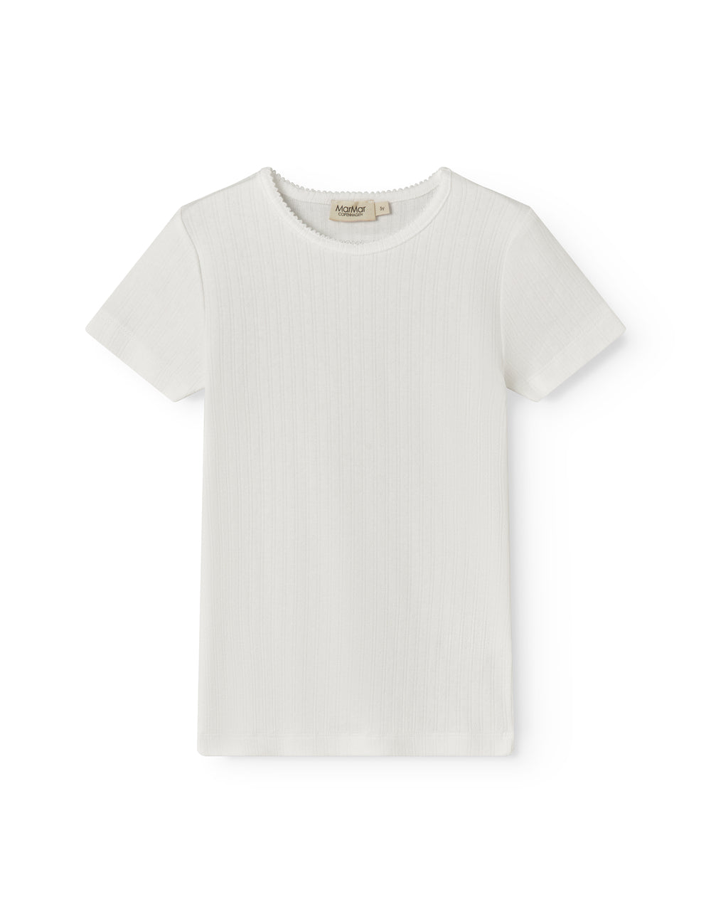 Hvid kortærmet pointelle t-shirt til børn