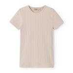 Lyserød kortærmet pointelle t-shirt til børn