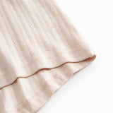 Kortærmet lyserød pointelle t-shirt til børn med flæser på ærmerne