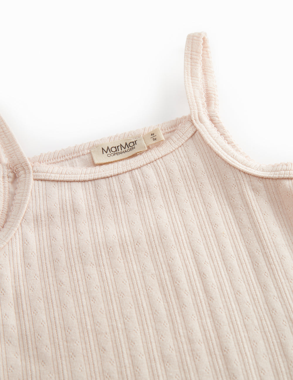 Lyserød undertrøje til børn med pointelle detaljer og tynde stroppe