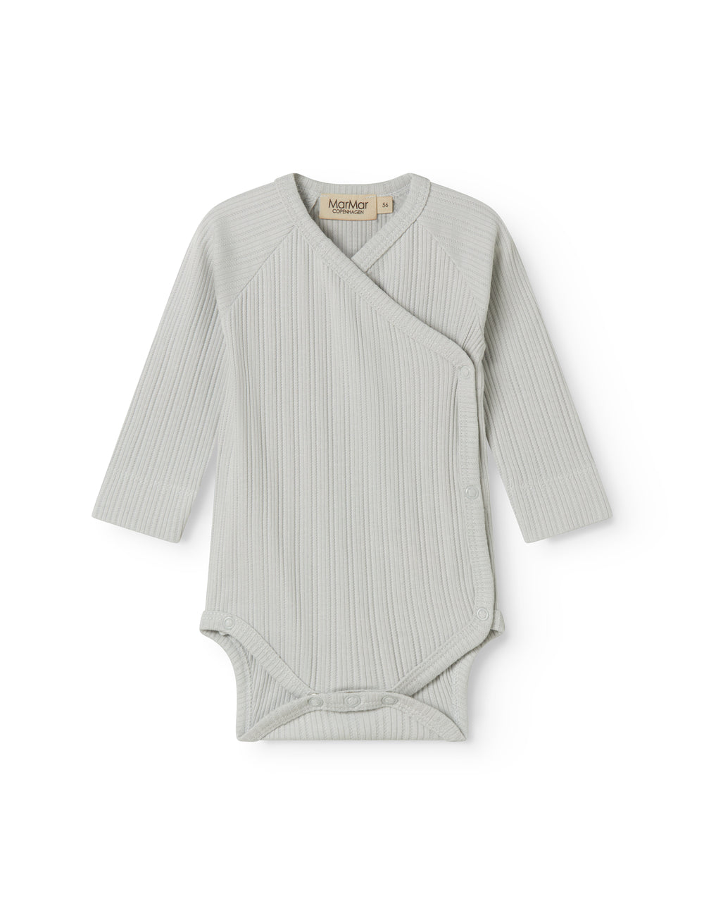 Langærmet lysegrøn pointelle bodystocking til nyfødte