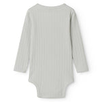 Langærmet lysegrøn pointelle baby bodystocking