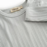 Langærmet lysegrøn pointelle baby bodystocking