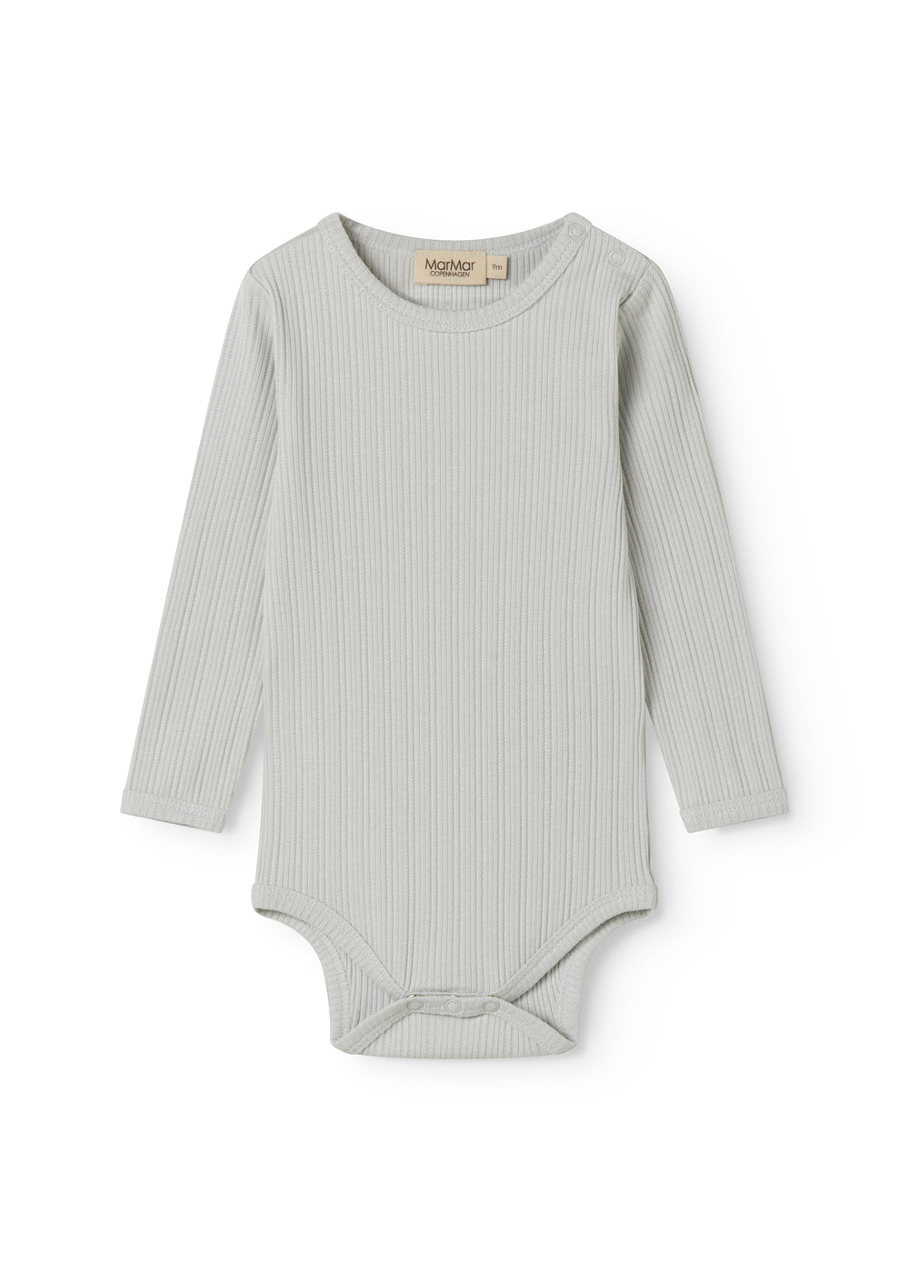 Langærmet lysegrøn pointelle baby bodystocking