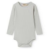 Langærmet lysegrøn pointelle baby bodystocking