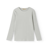 Lysegrøn langærmet pointelle t-shirt til børn