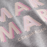 Grå sweatshirt til børn med rosa MarMar logo i blå og rosa
