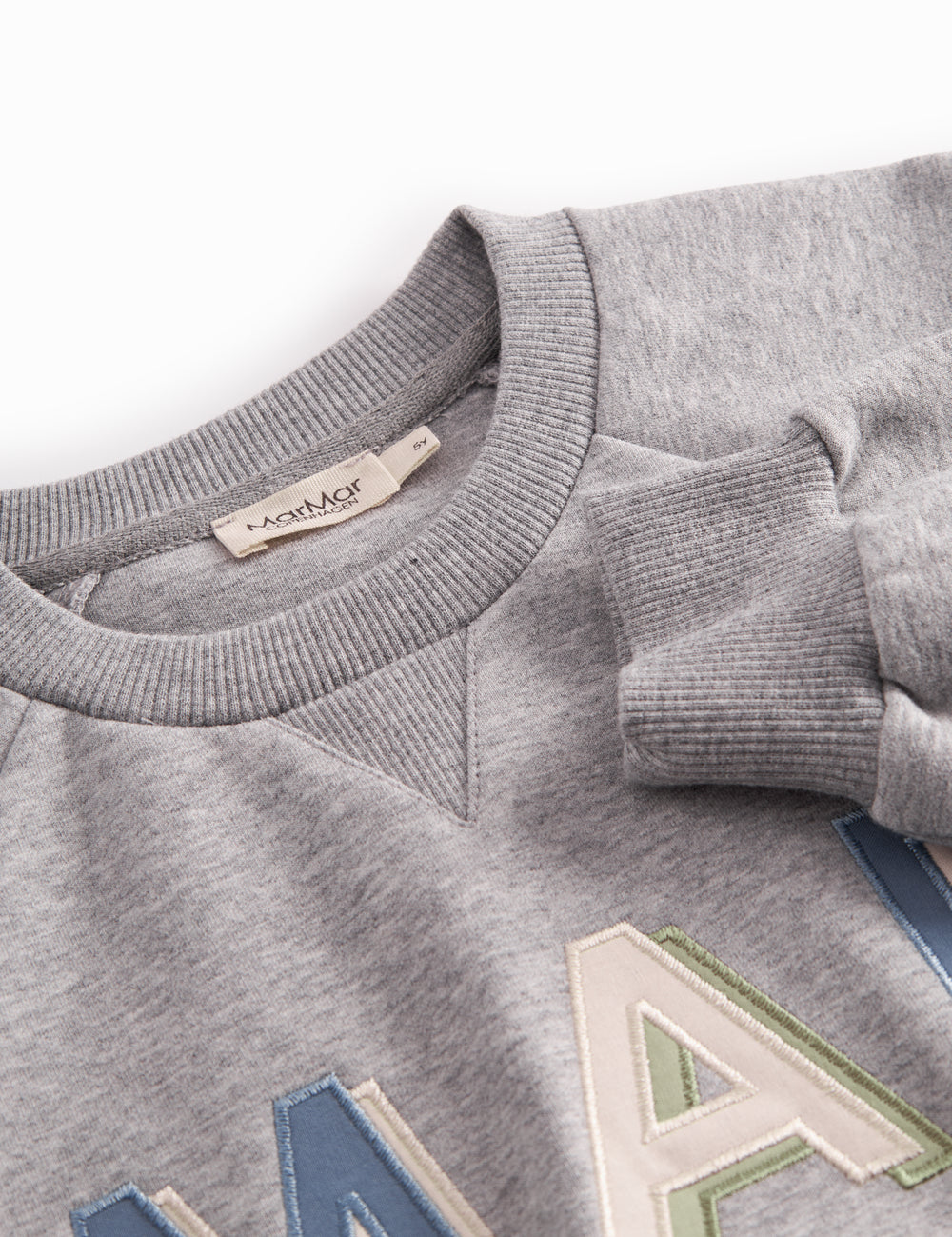Grå sweatshirt til børn med MarMar logo i blå og rosa