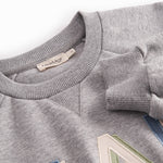 Grå sweatshirt til børn med MarMar logo i blå og rosa