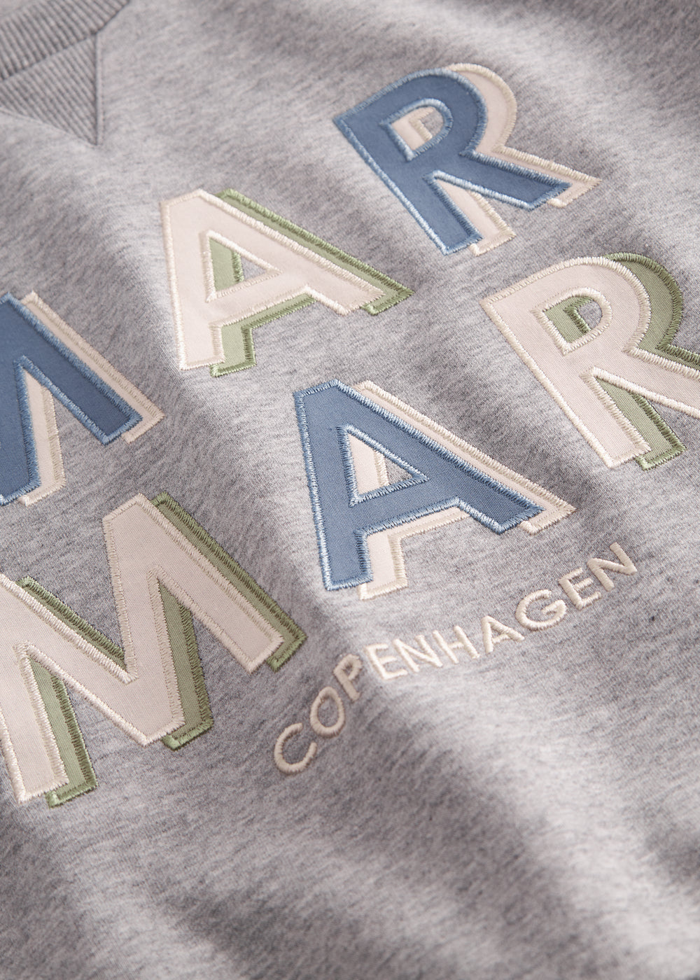 Grå sweatshirt til børn med MarMar logo i blå og rosa