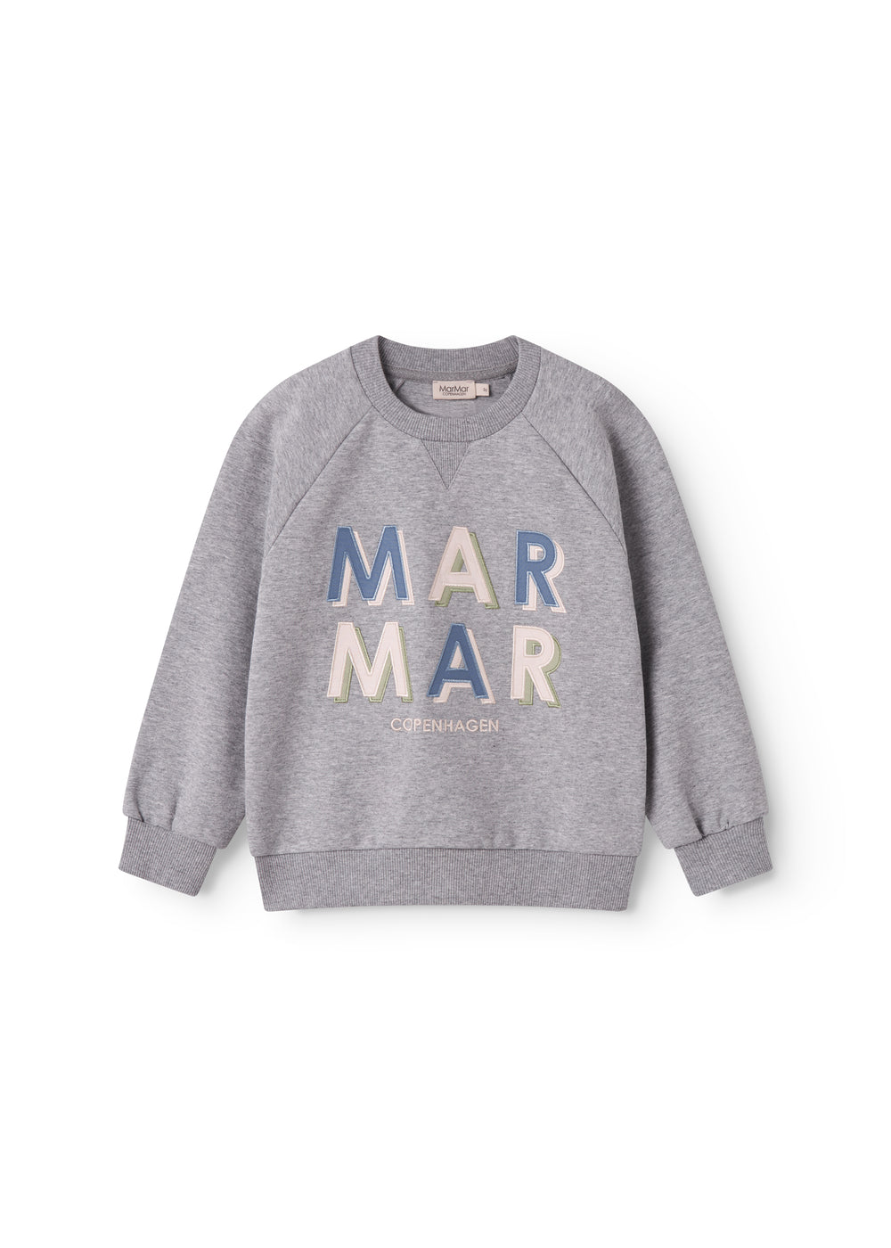Grå sweatshirt til børn med MarMar logo i blå og rosa
