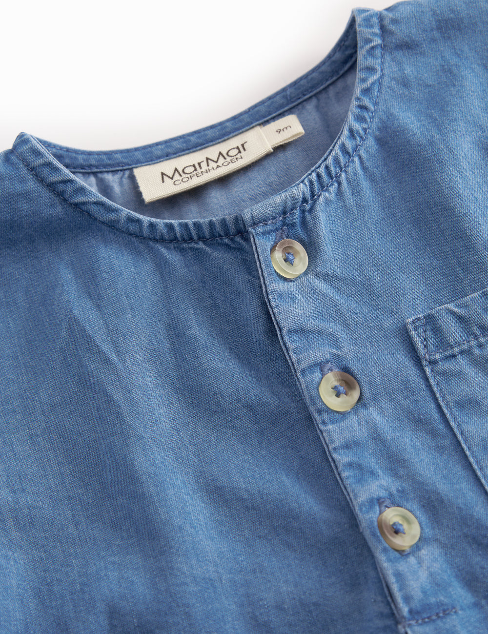 Langærmet denim skjorte til baby