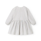 Langærmet blåstribet kjole til børn