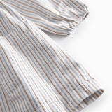 Langærmet blåstribet kjole til børn