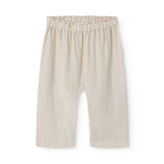 Beige bukser til baby med løs pasform  og elastik i taljen 