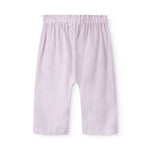 Lys lilla bukser til baby med løs pasform  og elastik i taljen 