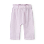 Lys lilla bukser til baby med løs pasform  og elastik i taljen 