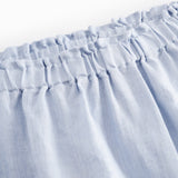 Lyseblå bukser til baby med løs pasform  og elastik i taljen 