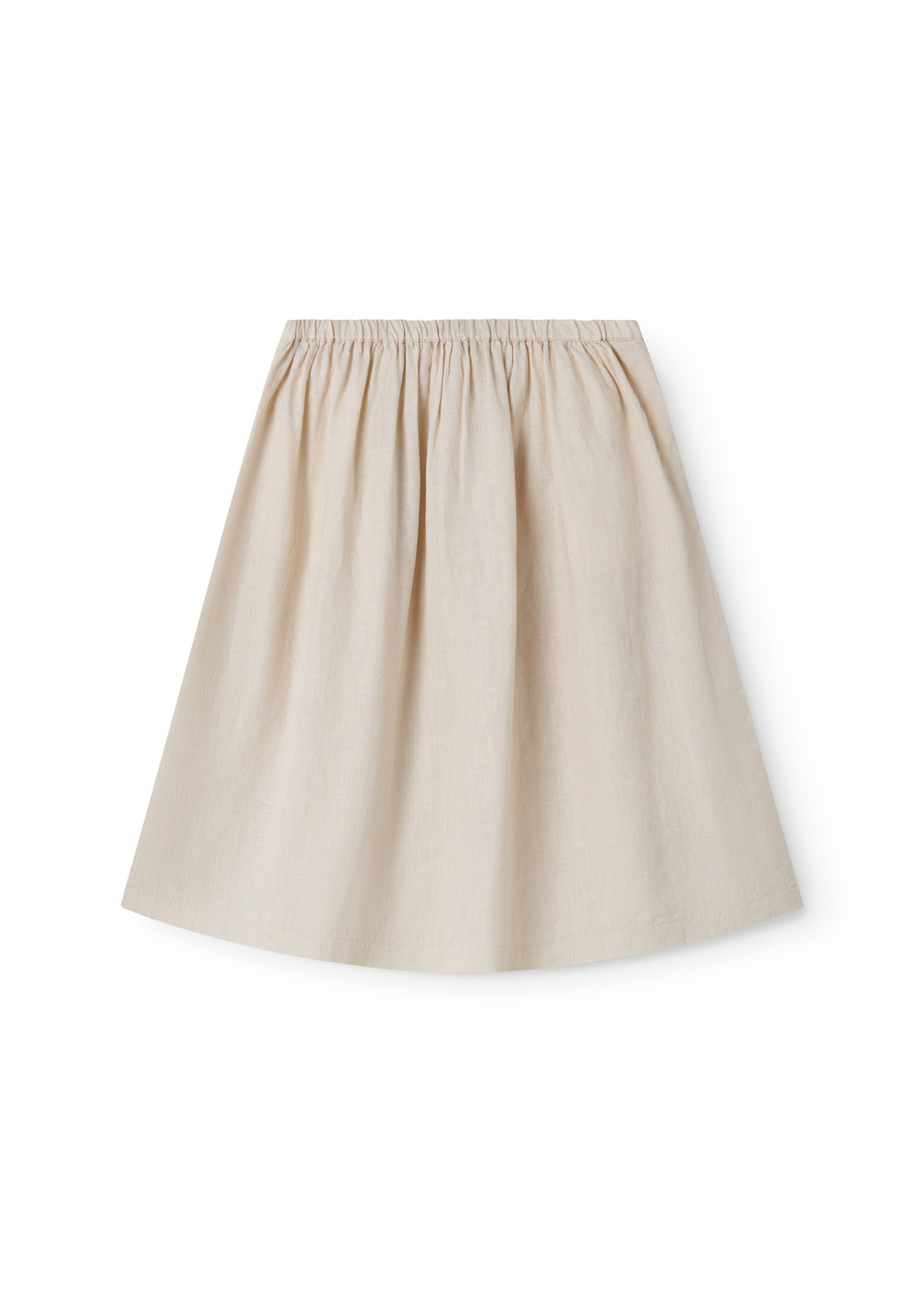 Beige nederdel til børn med sidelommer og knapper
