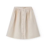 Beige nederdel til børn med sidelommer og knapper