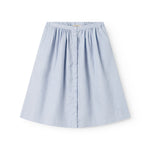 Lyseblå nederdel til børn med sidelommer og knapper