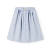 Lyseblå nederdel til børn med sidelommer og knapper