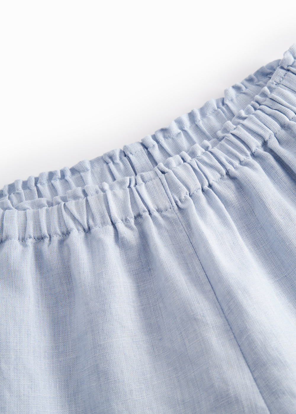 Lyseblå shorts til børn med flæser og sidelommer