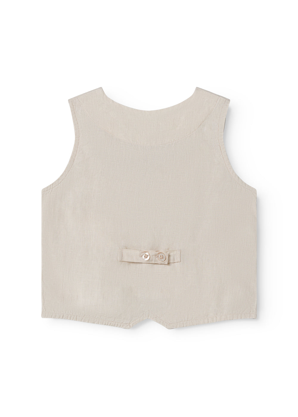 Beige vest til børn med knapper og lomme