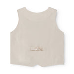 Beige vest til børn med knapper og lomme