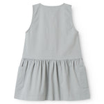 Ærmeløs blå chino kjole til børn med knapper