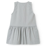 Ærmeløs blå chino kjole til børn med knapper