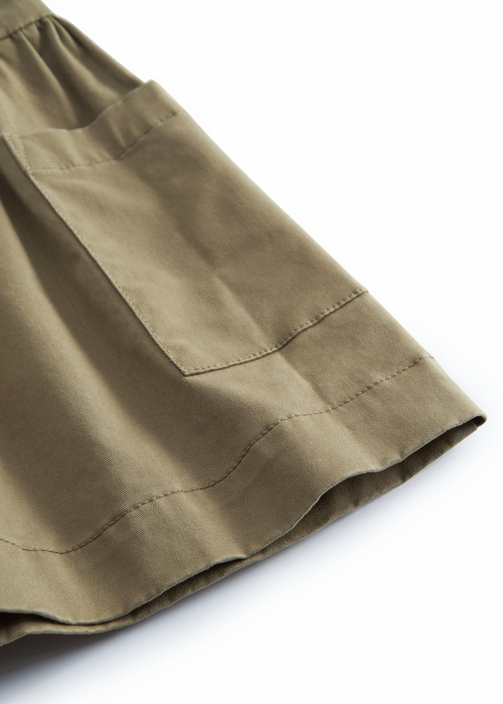 Ærmeløs grøn chino kjole til børn med knappe