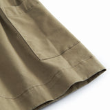 Ærmeløs grøn chino kjole til børn med knappe