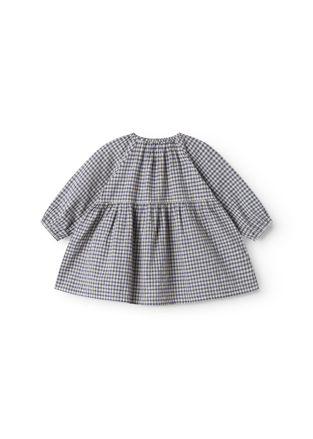 Langærmet ternet kjole til baby