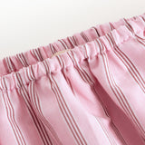 Lyserøde stribede baby bloomers med elastik i livet