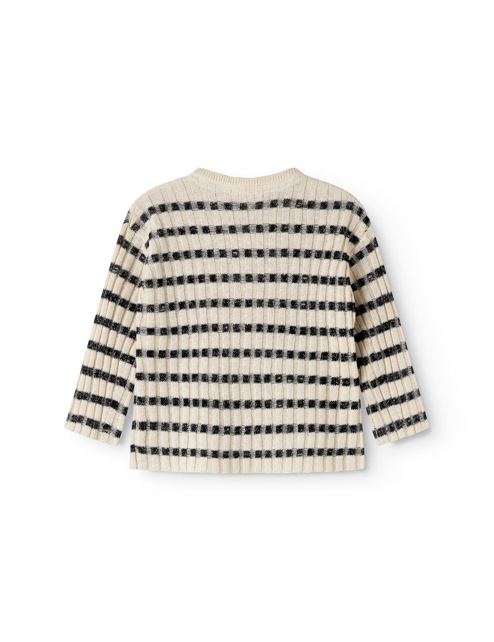 Strik baby cardigan med rund hals, striber og knaplukning