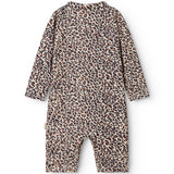 Badeheldragt til børn med brunt leopardprint