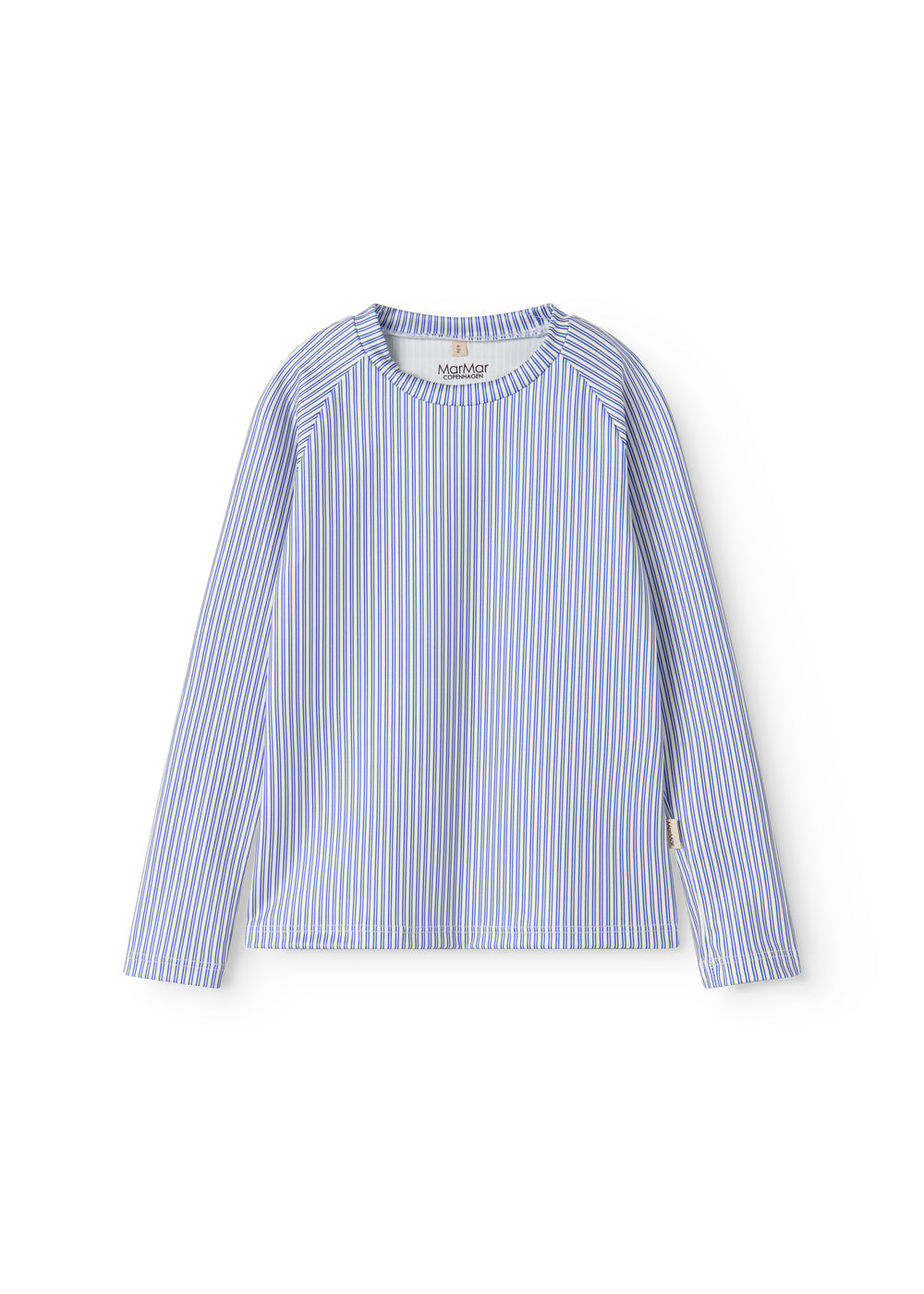 Langærmet badetrøje til børn med blå striber