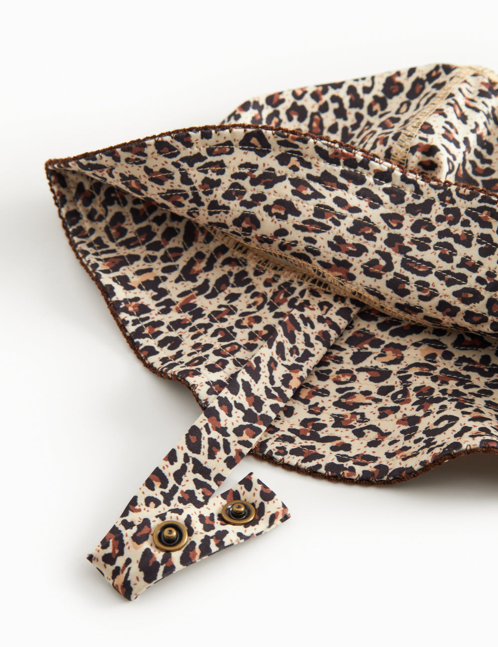 Badehat til børn med brunt leopardmønster