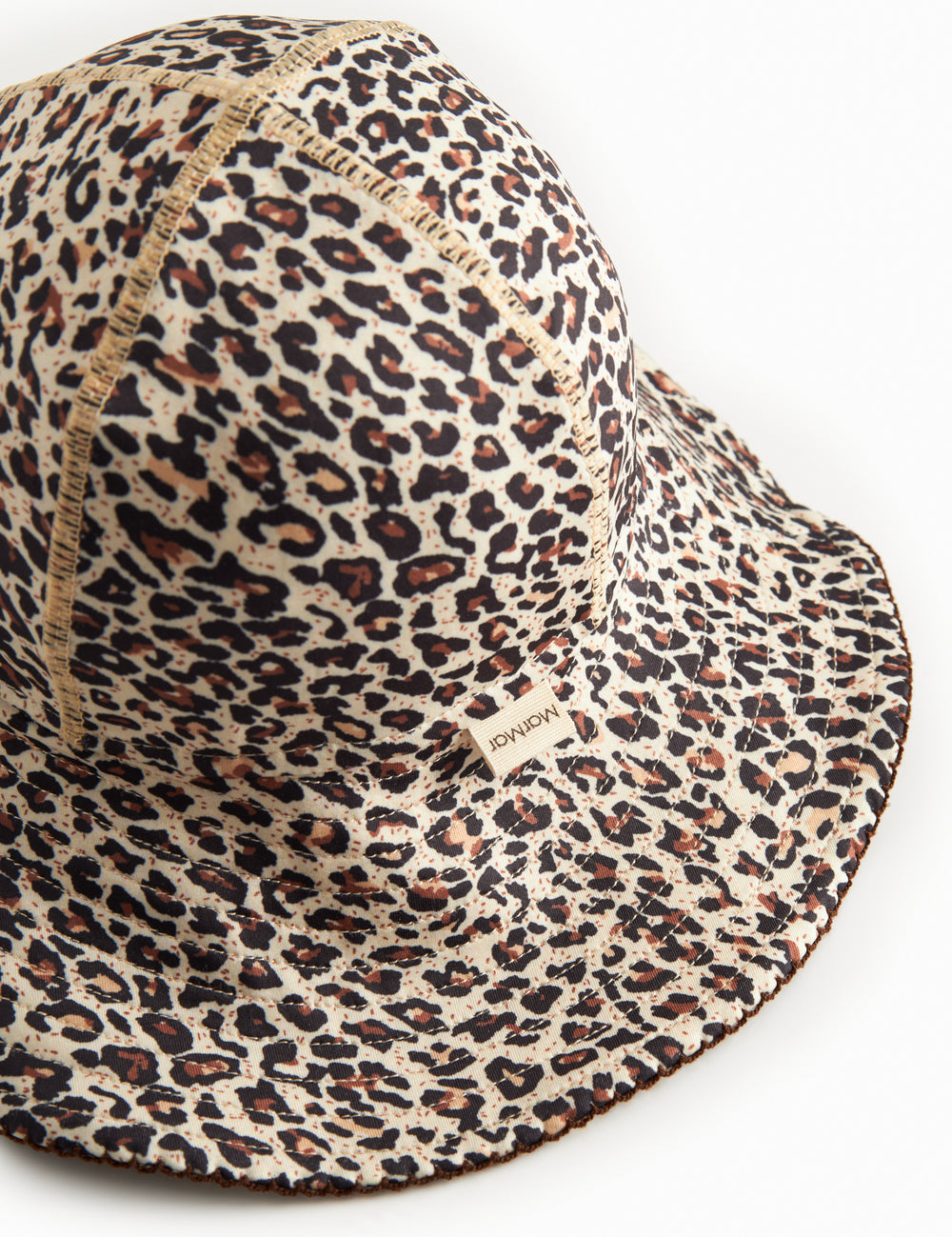 Badehat til børn med brunt leopardmønster