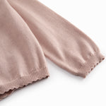 Strik cardigan til børn i taupe nuance med knapper foran