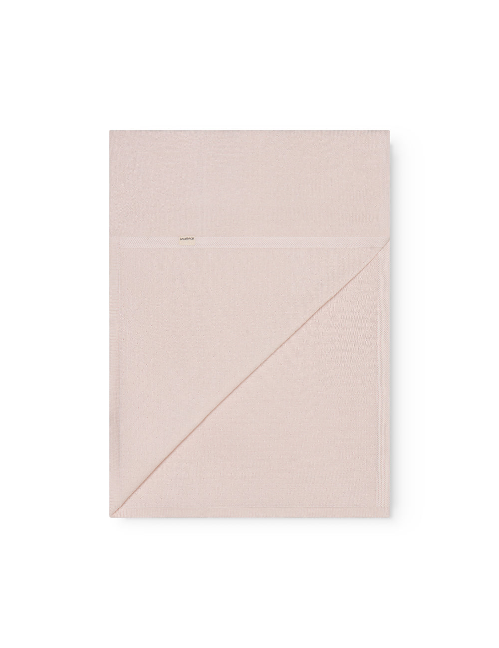 Lyserød baby striktæppe med hulmønster